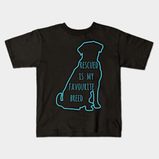 rescued is my favourite breed Kids T-Shirt